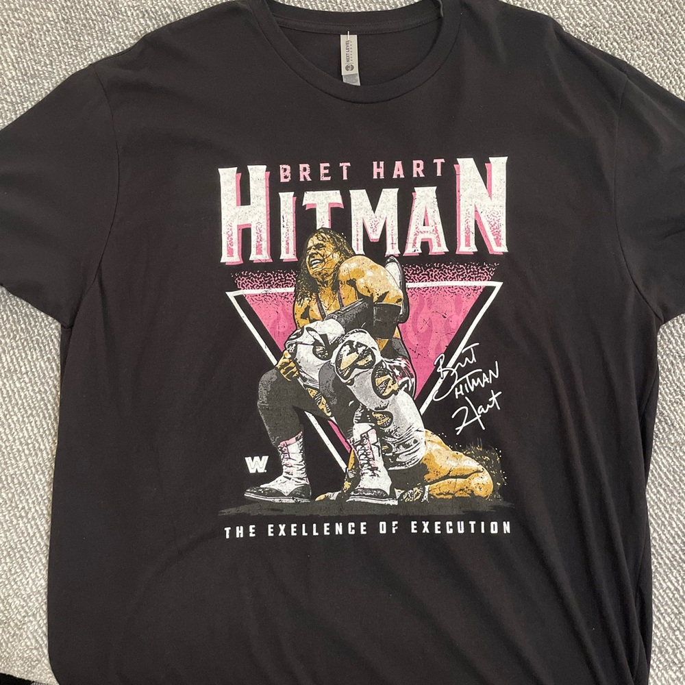 Bret Hart Hitman Black T-Shirt